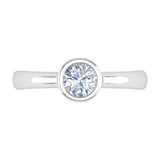 1/2 Carat Bezel Set Diamond Solitaire Engagement Ring in Gold