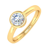 1/2 Carat Bezel Set Diamond Solitaire Engagement Ring in Gold