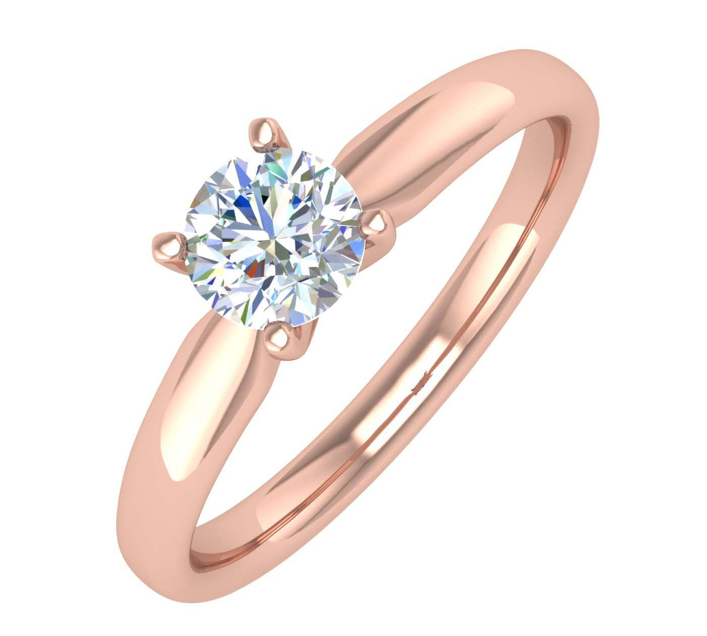 1/2 Carat 4-Prong Set Diamond Solitaire Engagement Ring in Gold