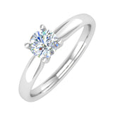 1/2 Carat 4-Prong Set Diamond Solitaire Engagement Ring in Gold