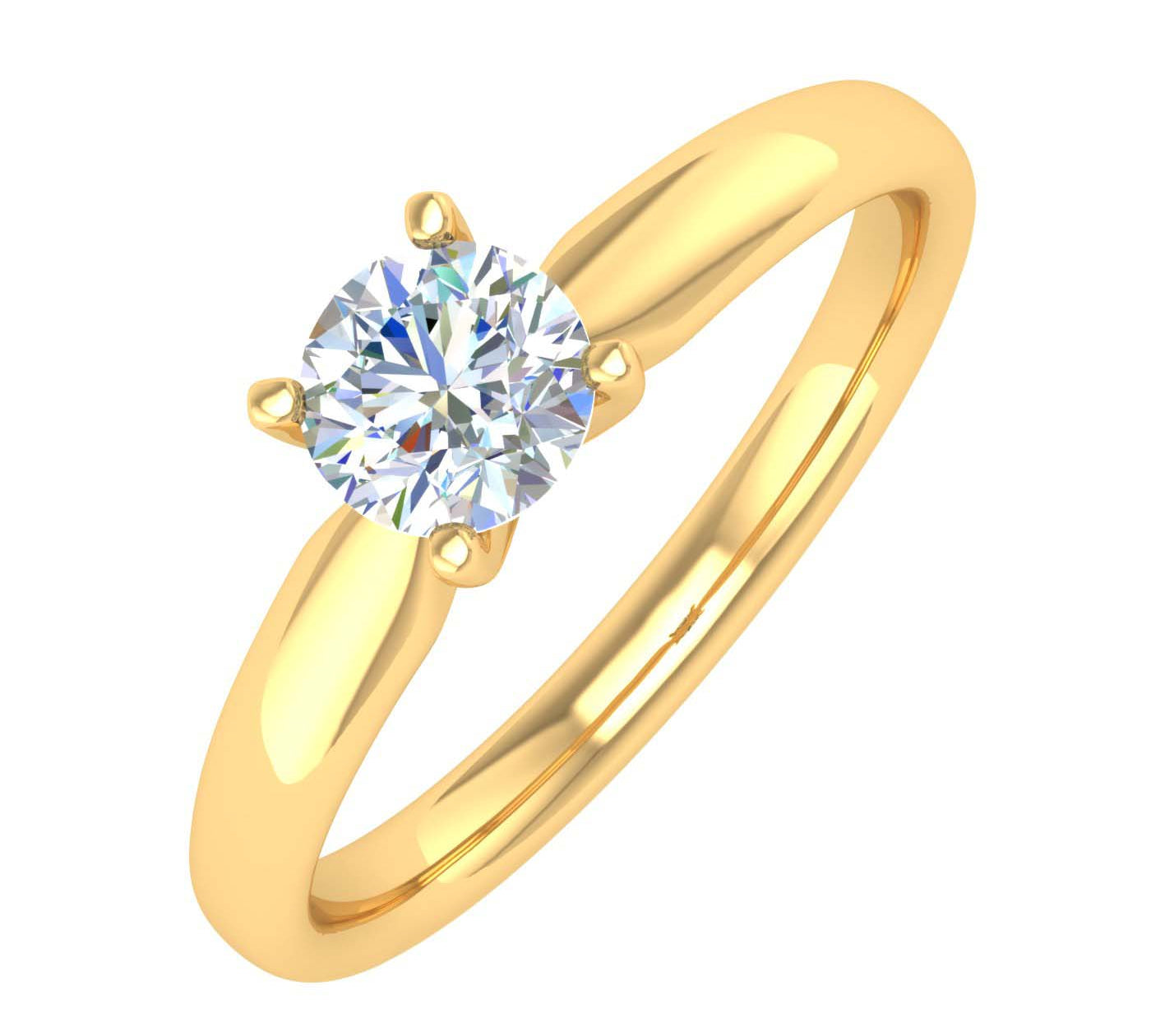 1/2 Carat 4-Prong Set Diamond Solitaire Engagement Ring in Gold