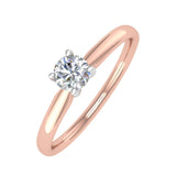 1/5 Carat 4-Prong Set Diamond Solitaire Engagement Ring Band in Gold - IGI Certified
