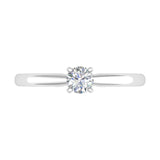 1/5 Carat 4-Prong Set Diamond Solitaire Engagement Ring Band in Gold - IGI Certified