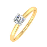 1/5 Carat 4-Prong Set Diamond Solitaire Engagement Ring Band in Gold - IGI Certified