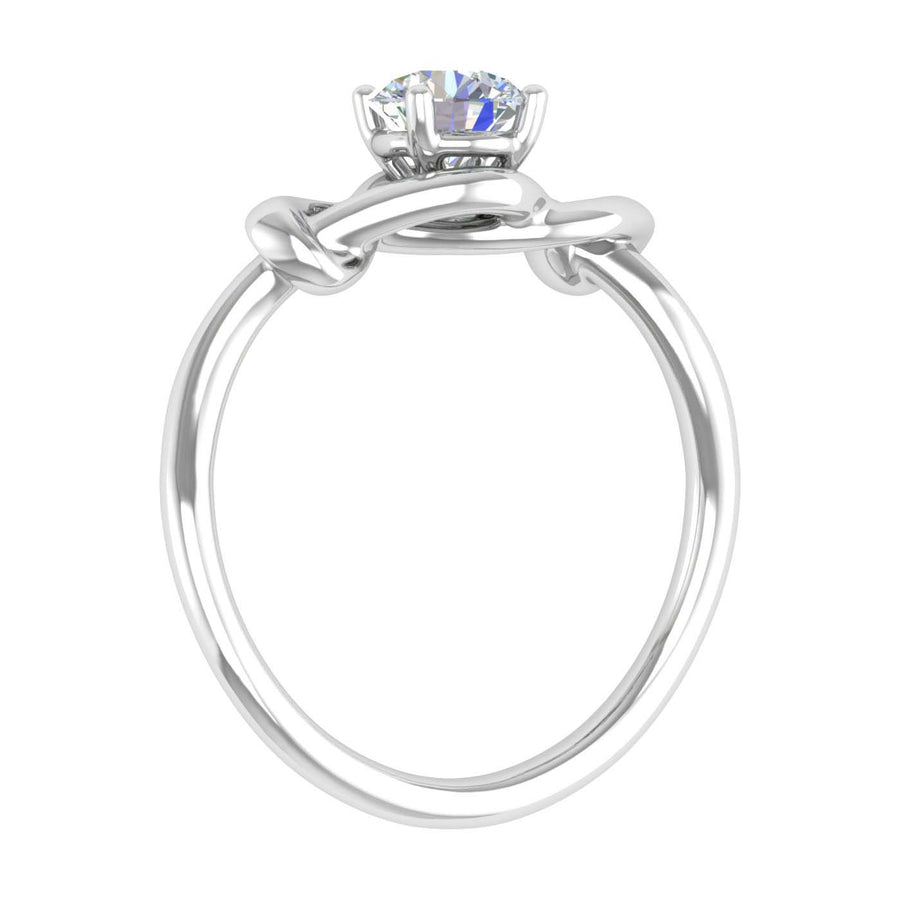 1/2 Carat 4-Prong Set Twisted Diamond Solitaire Engagement Ring in Gold - IGI Certified