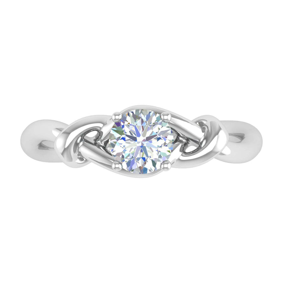 1/2 Carat 4-Prong Set Twisted Diamond Solitaire Engagement Ring in Gold