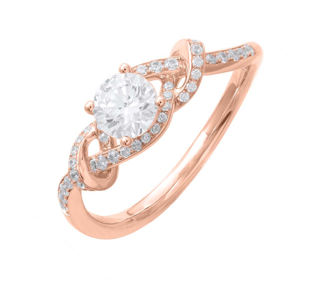 0.70 Carat Diamond Twisted Engagement Ring Band in Gold