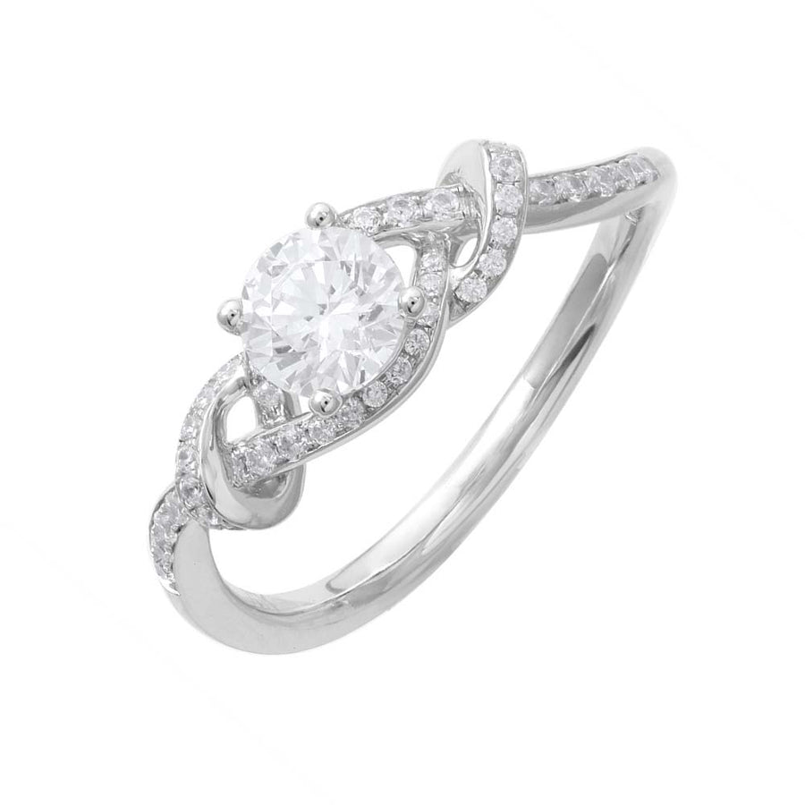 0.70 Carat Diamond Twisted Engagement Ring Band in Gold