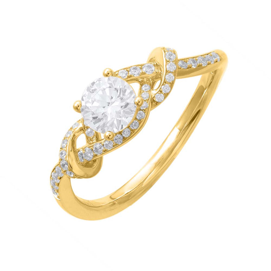 0.70 Carat Diamond Twisted Engagement Ring Band in Gold