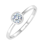 1/4 Carat Bezel Set Diamond Solitaire Engagement Ring Band in Gold - RG-21864-I1I2G-14KW - Preview 1