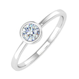 1/4 Carat Bezel Set Diamond Solitaire Engagement Ring Band in Gold - RG-21864-I1I2G-14KW - Preview 1