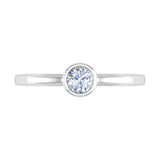 1/4 Carat Bezel Set Diamond Solitaire Engagement Ring Band in Gold