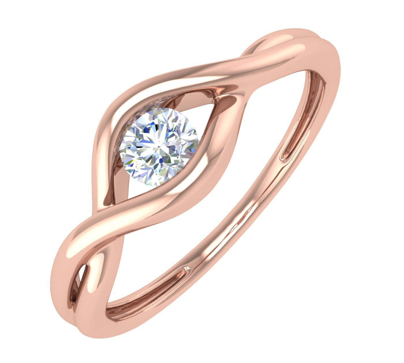 1/4 Carat Channel Set Diamond Solitaire Engagement Ring Band in Gold