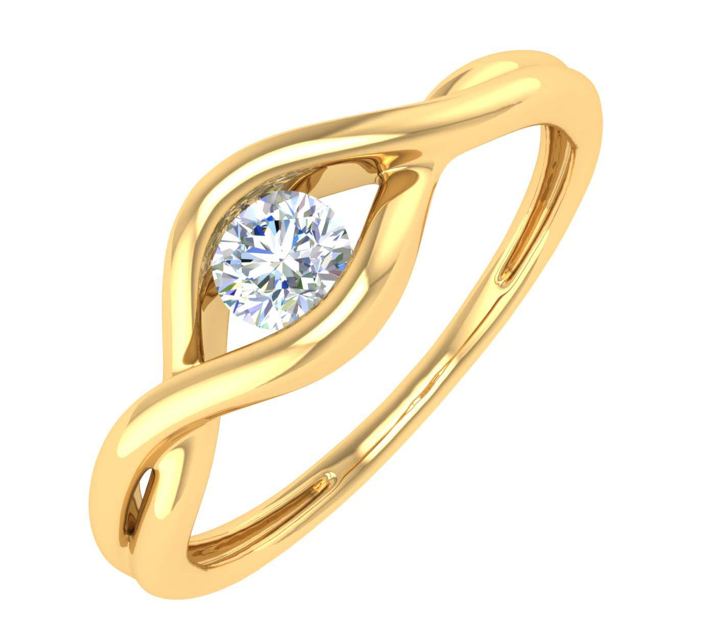 1/4 Carat Channel Set Diamond Solitaire Engagement Ring Band in Gold - IGI Certified