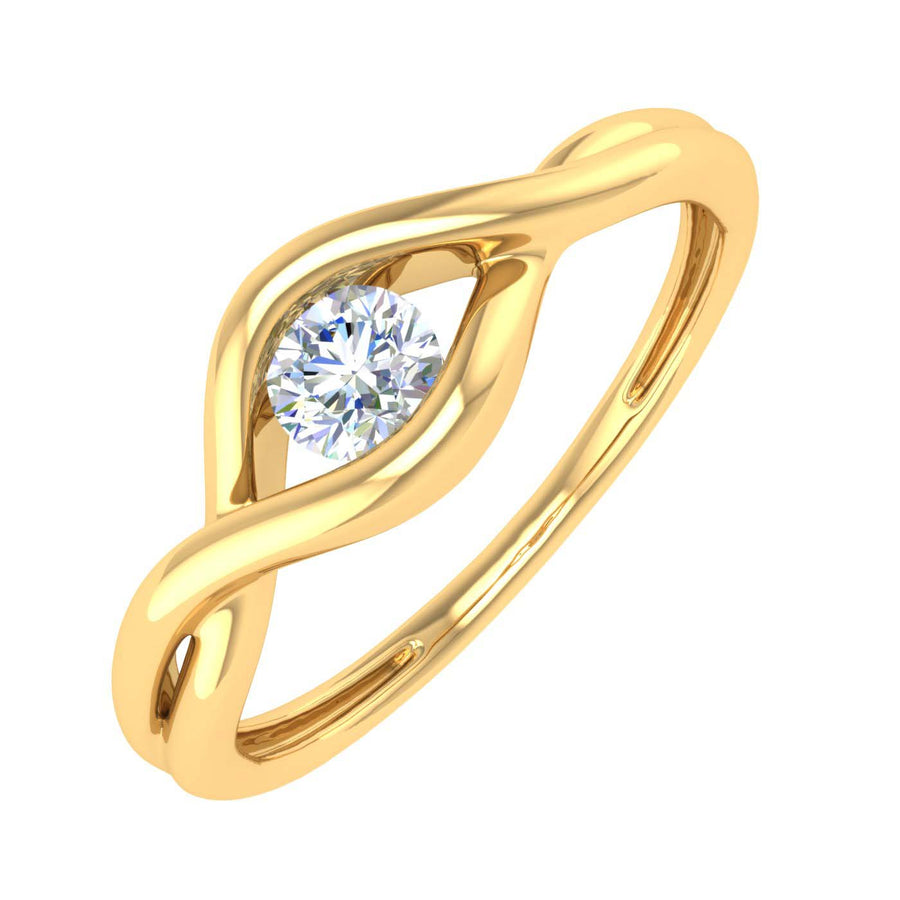 1/4 Carat Channel Set Diamond Solitaire Engagement Ring Band in Gold - IGI Certified