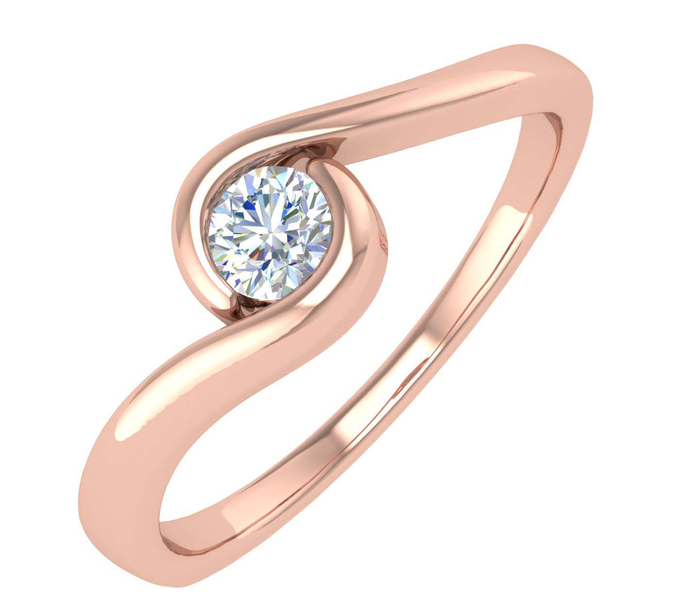1/5 Carat Channel Set Diamond Solitaire Engagement Ring Band in Gold