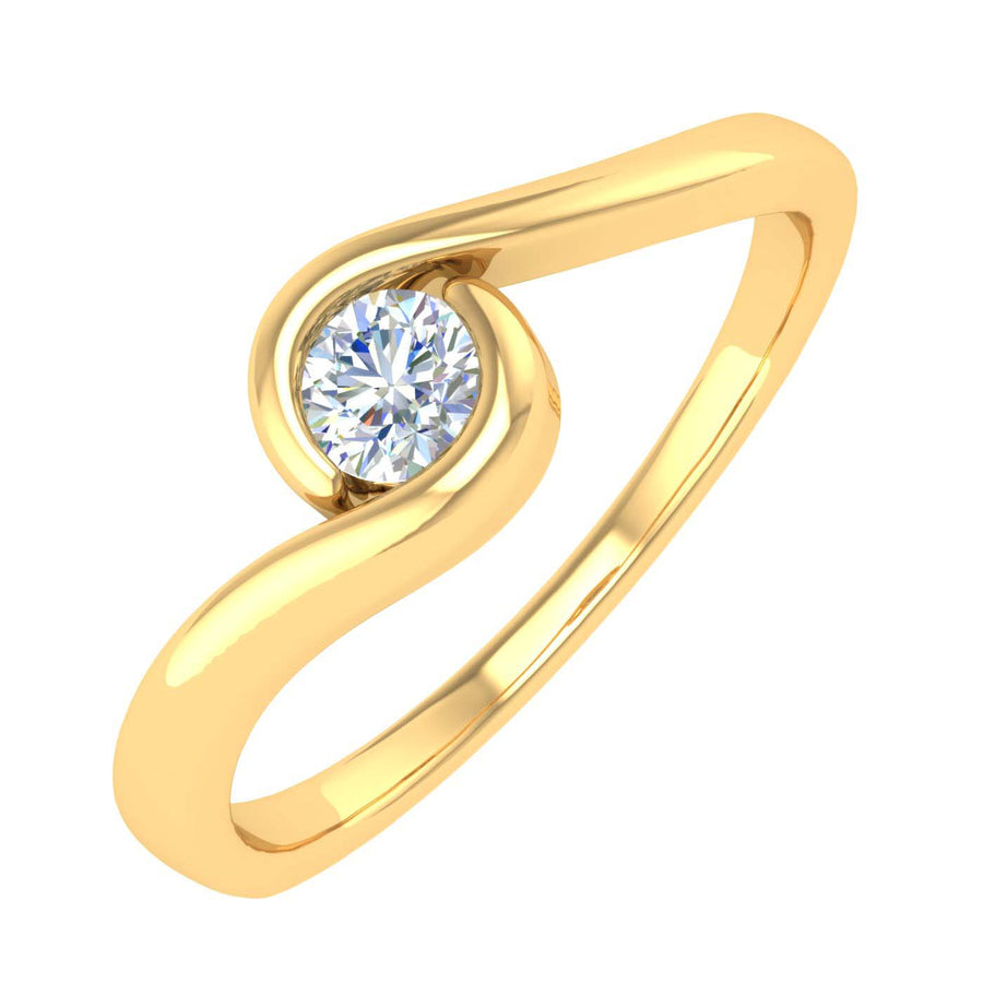 1/5 Carat Channel Set Diamond Solitaire Engagement Ring Band in Gold