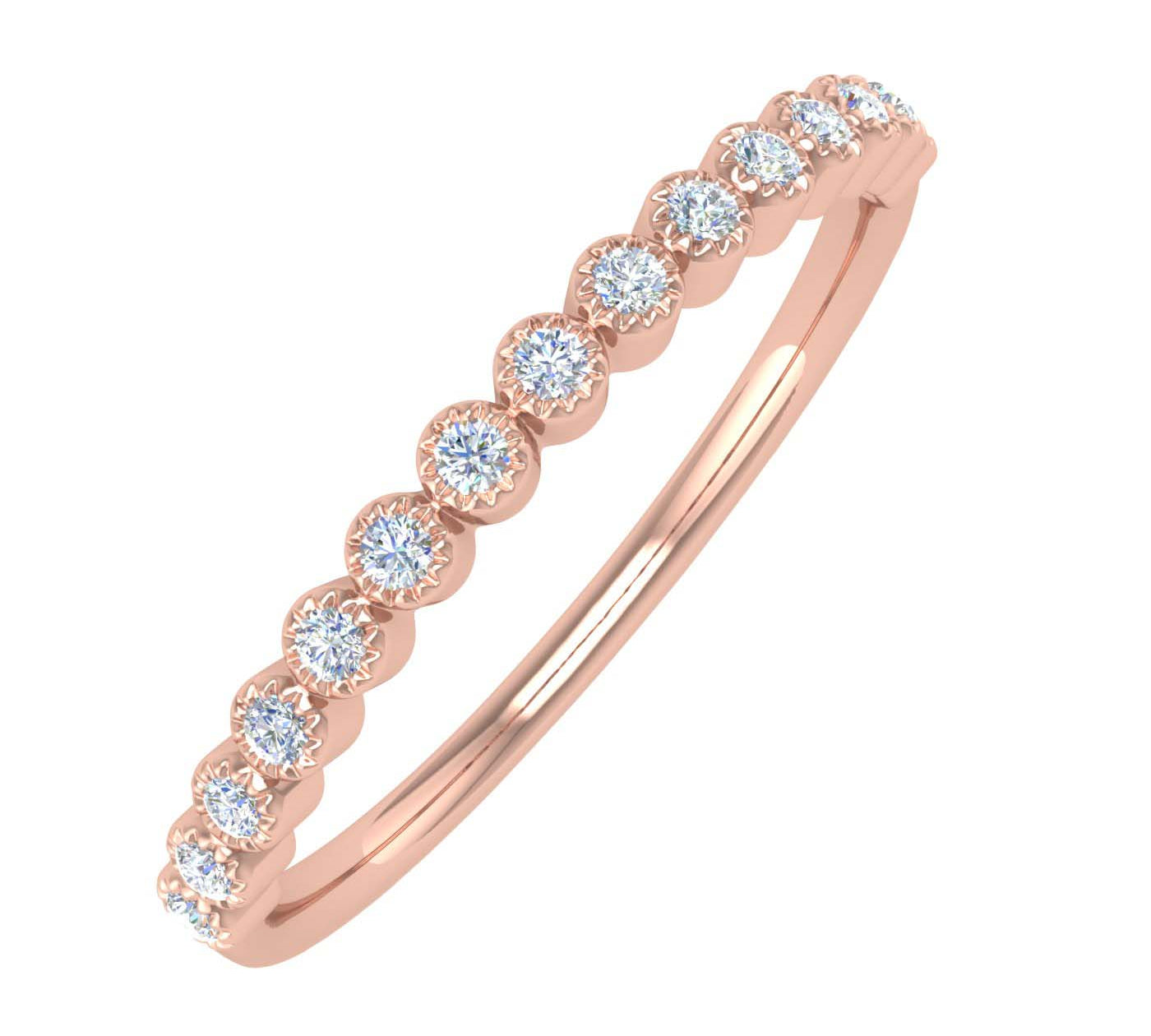 0.08 Carat Diamond Wedding Band Ring in Gold