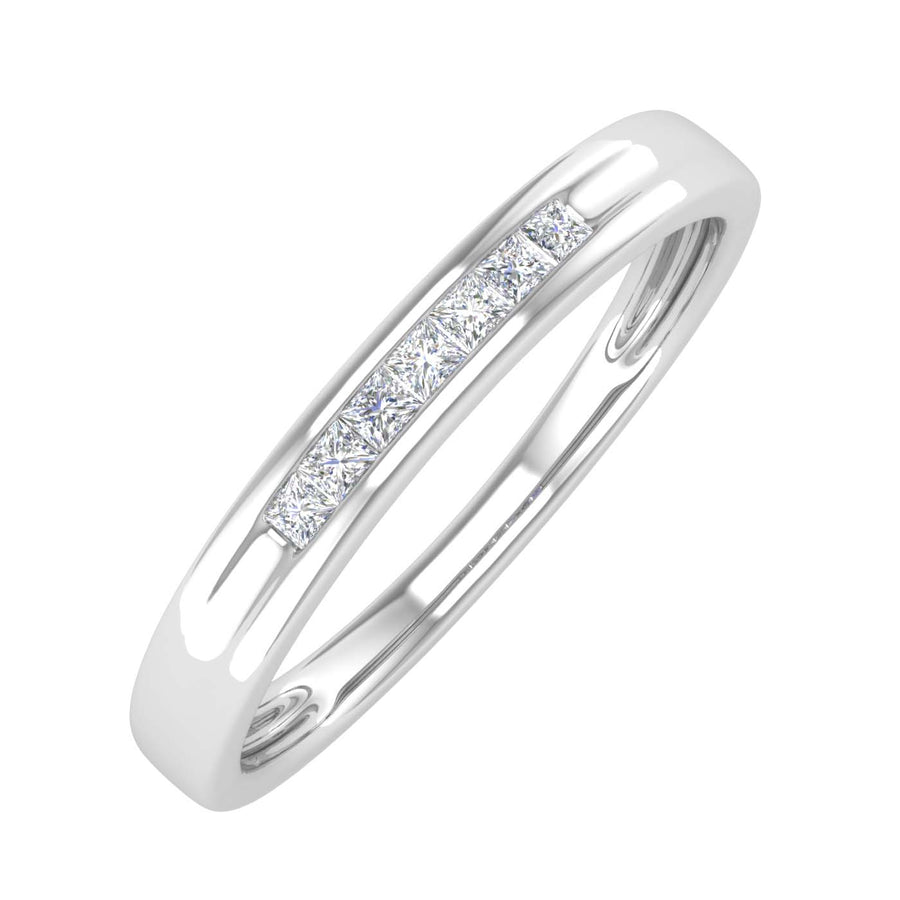 1/10 Carat Channel Set Diamond Wedding Anniversary Ring in Gold - IGI Certified