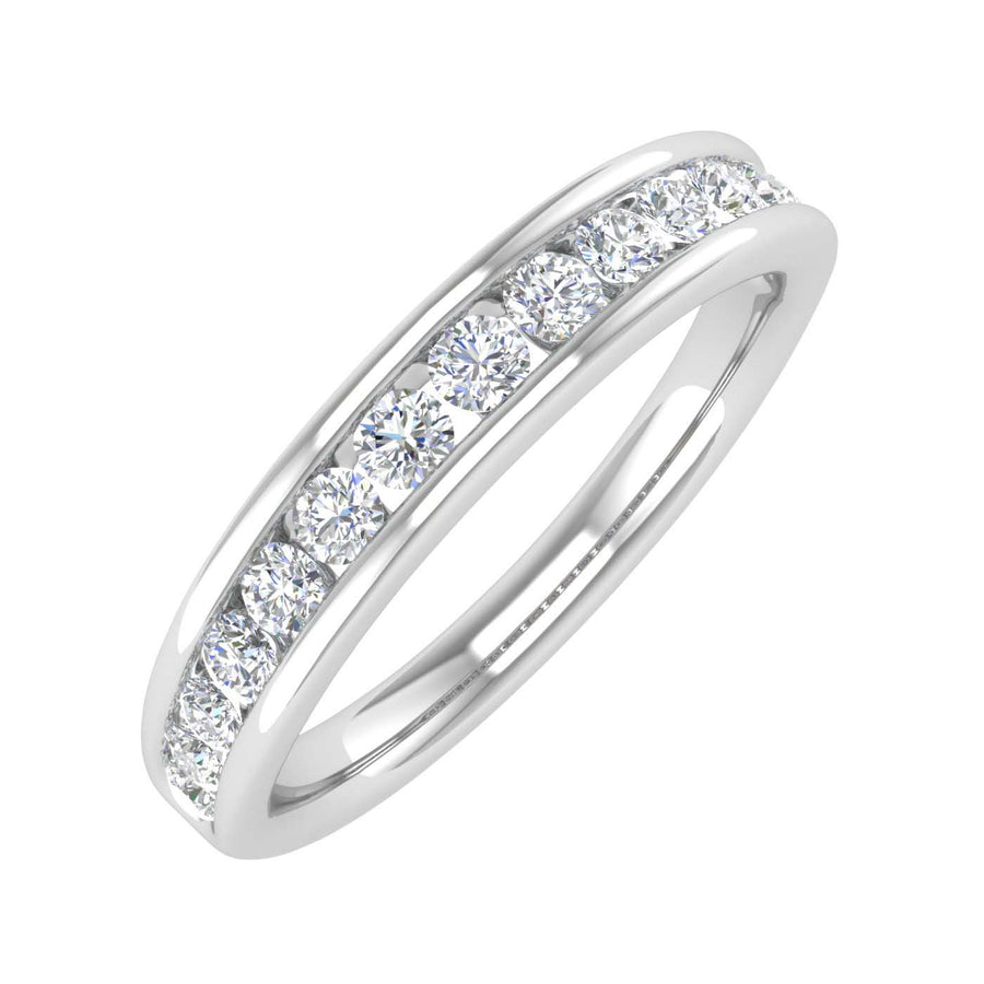 1/2 Carat Channel Set Diamond Wedding Band Ring in Gold - IGI Certified