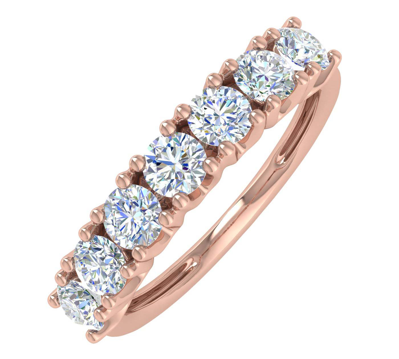 1 Carat 7-Stone Diamond Wedding Band Ring in Gold
