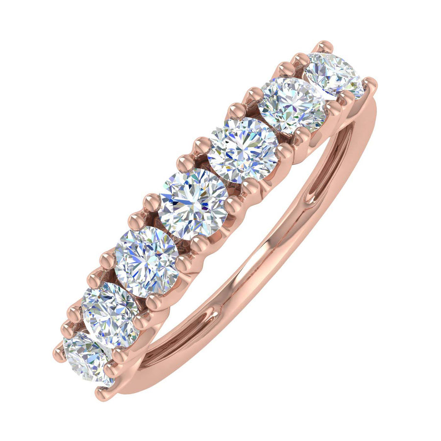 1 Carat 7-Stone Diamond Wedding Band Ring in Gold - IGI Certified