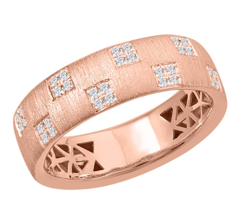 0.11 Carat Diamond Unisex Wedding Band Ring in Gold - RG-22452-SI1SI2-14KW - Thumbnail 5