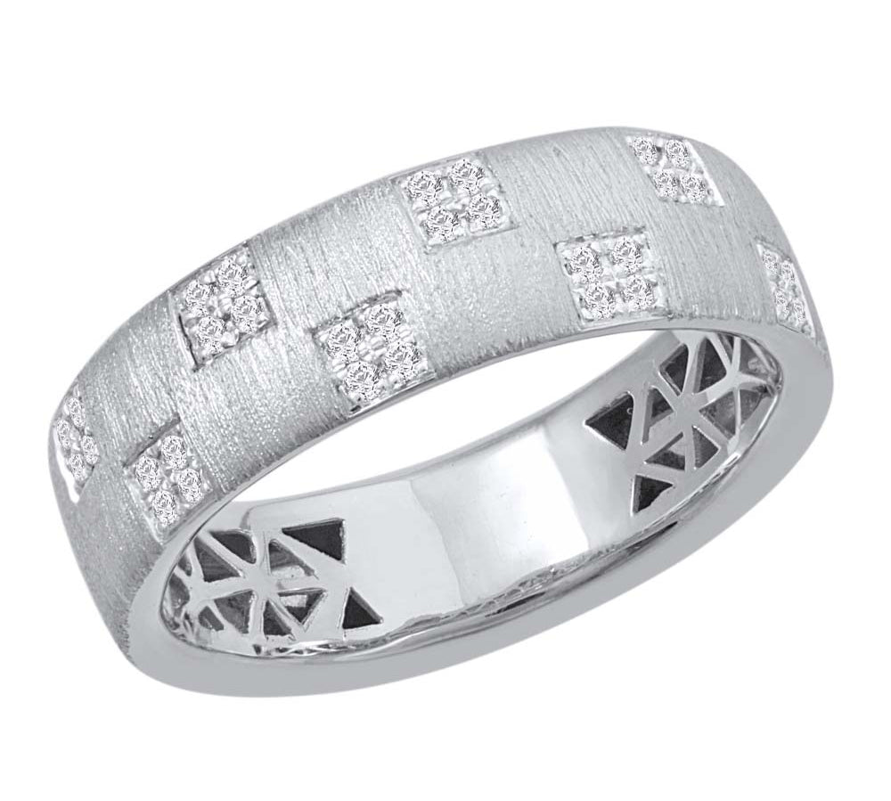 0.11 Carat Diamond Unisex Wedding Band Ring in Gold - RG-22452-SI1SI2-14KW - Preview 6