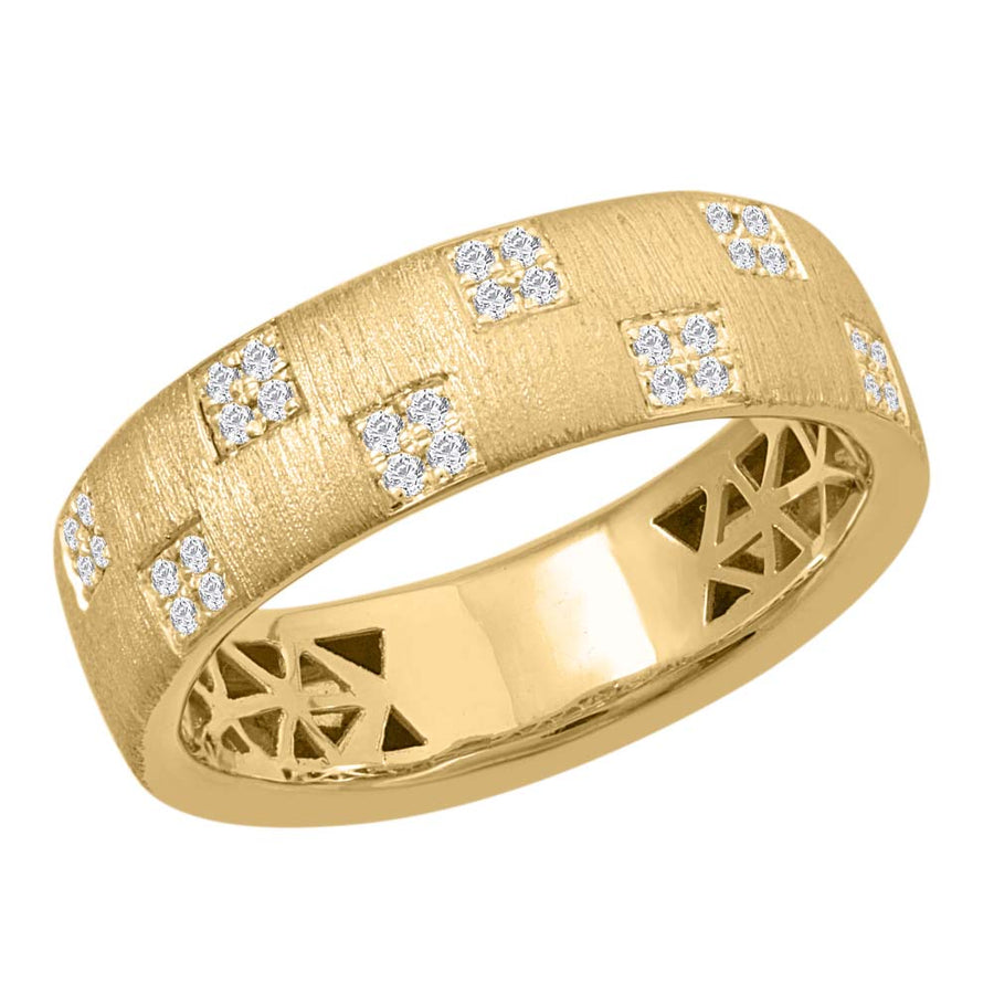 0.11 Carat Diamond Unisex Wedding Band Ring in Gold