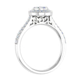 1/2 Carat Diamond Halo Ring Band in Gold