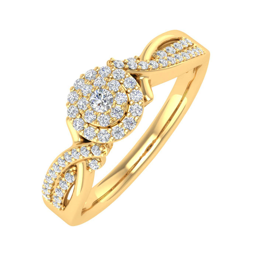 1/4 Carat Round Diamond Engagement Ring in Gold