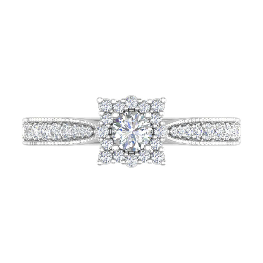 1/2 Carat Round Diamond Engagement Ring in Gold