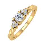 1/4 Carat Diamond Twisted Engagement Ring in Gold - IGI Certified