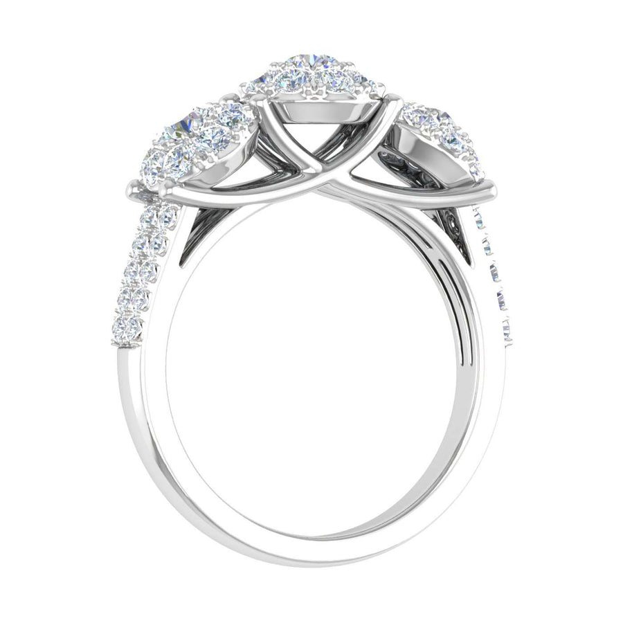 1 Carat 3-Stone Prong Set Diamond Engagement Ring in Gold - IGI Certified