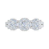 1 Carat 3-Stone Prong Set Diamond Engagement Ring in Gold