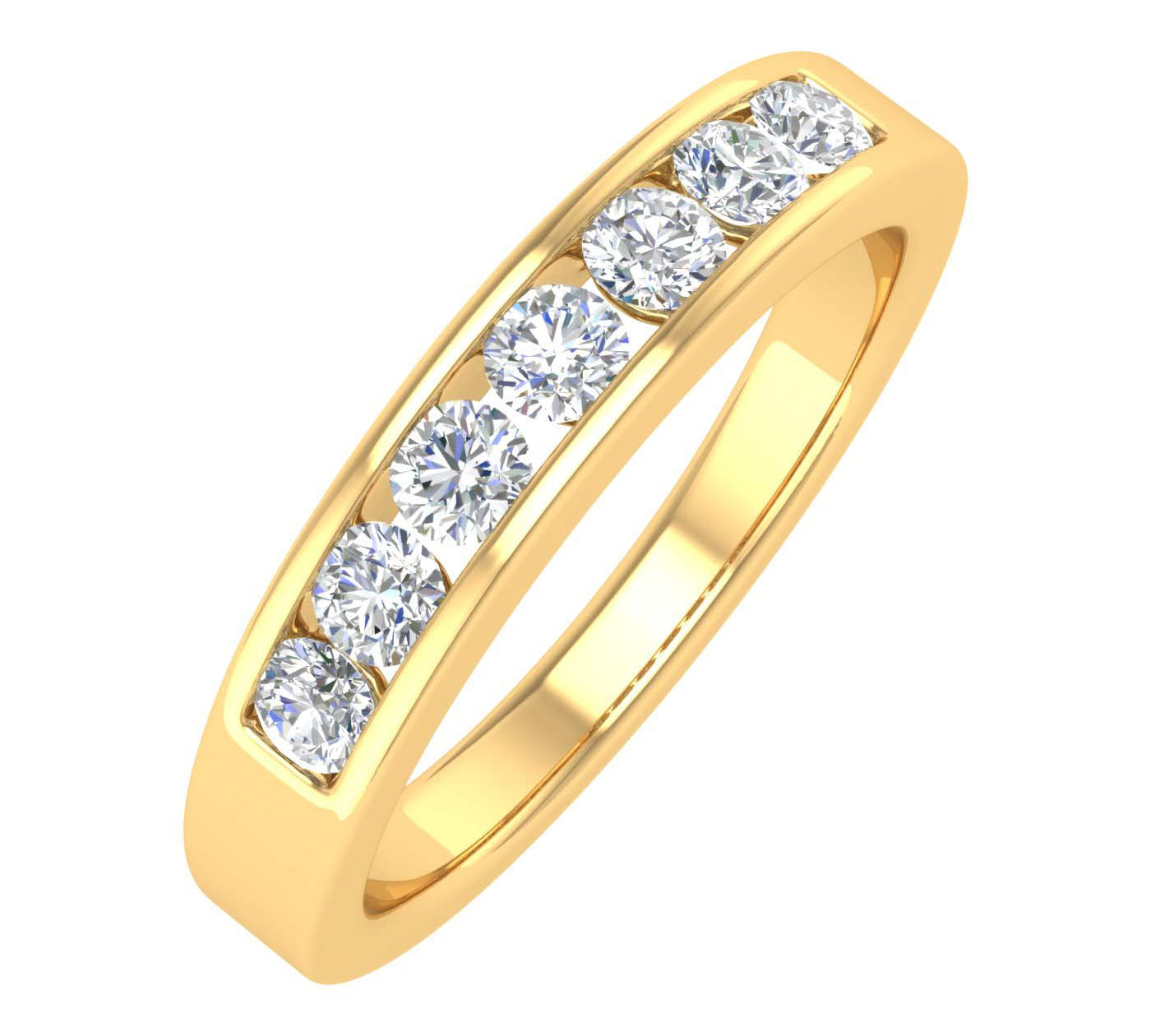 1/2 Carat Channel Set Diamond Wedding Band Ring in Gold - IGI Certified