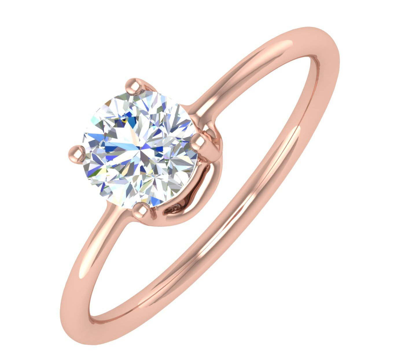 1/2 Carat Diamond Solitaire Engagement Ring in Gold - IGI Certified