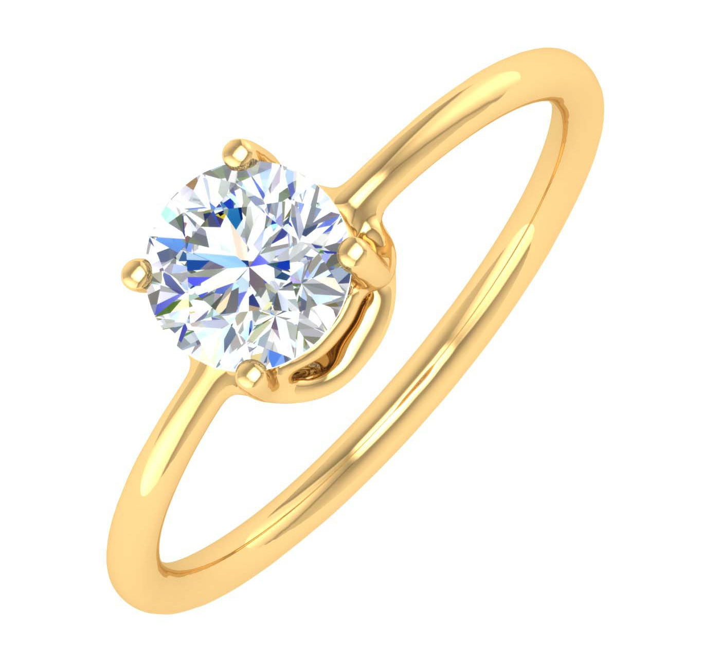 1/2 Carat Diamond Solitaire Engagement Ring in Gold