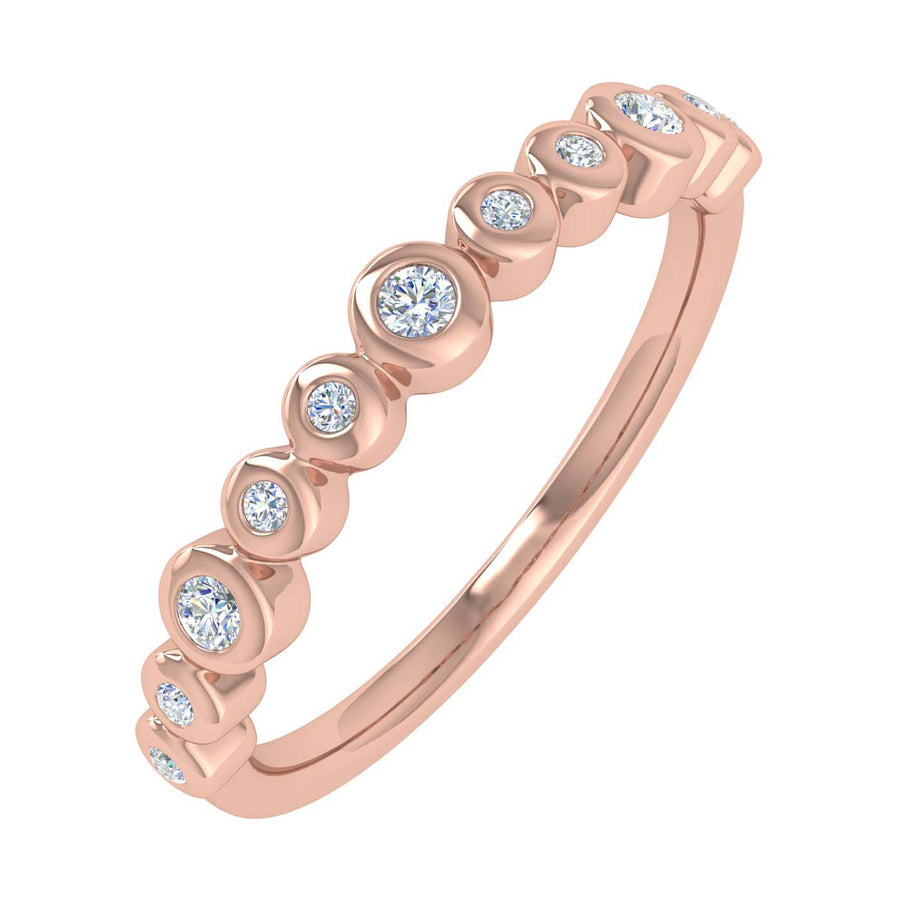1/5 Carat Bezel Set Diamond Wedding Band Ring in Gold