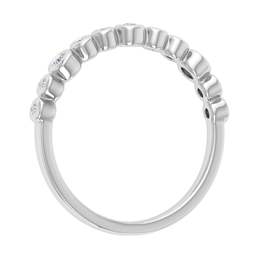 1/5 Carat Bezel Set Diamond Wedding Band Ring in Gold