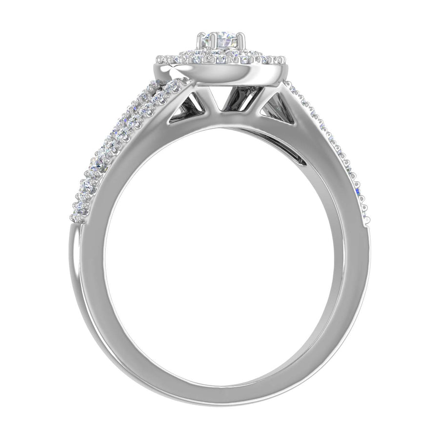 1/2 Carat Diamond Halo Engagement Ring in Gold