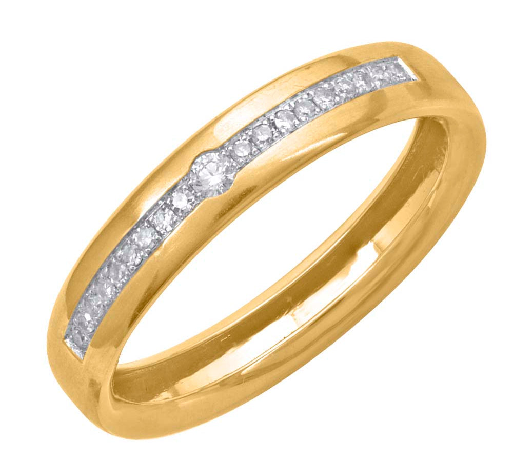 1/10 Carat Channel Set Diamond Stackable Anniversary Ring in Gold - IGI Certified