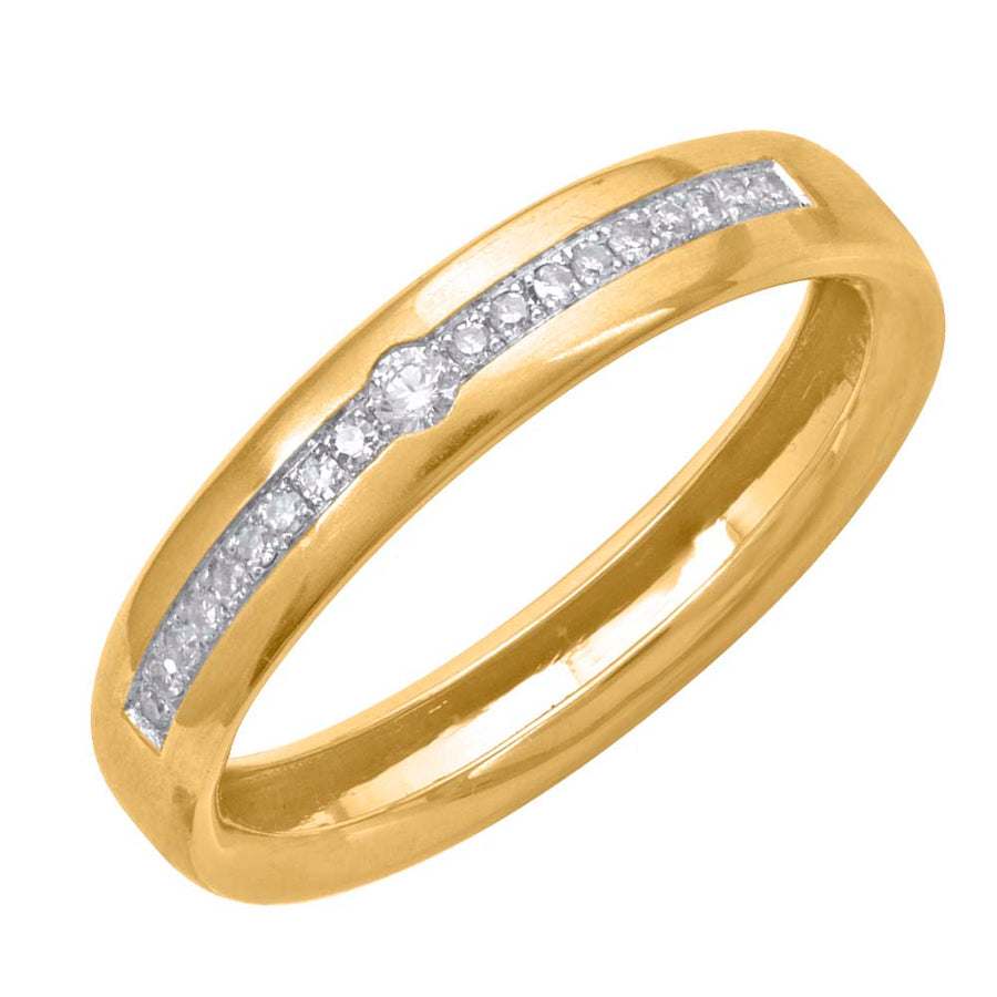 1/10 Carat Channel Set Diamond Stackable Anniversary Ring in Gold