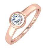 1/2 Carat Bezel Set Diamond Solitaire Engagement Ring in Gold