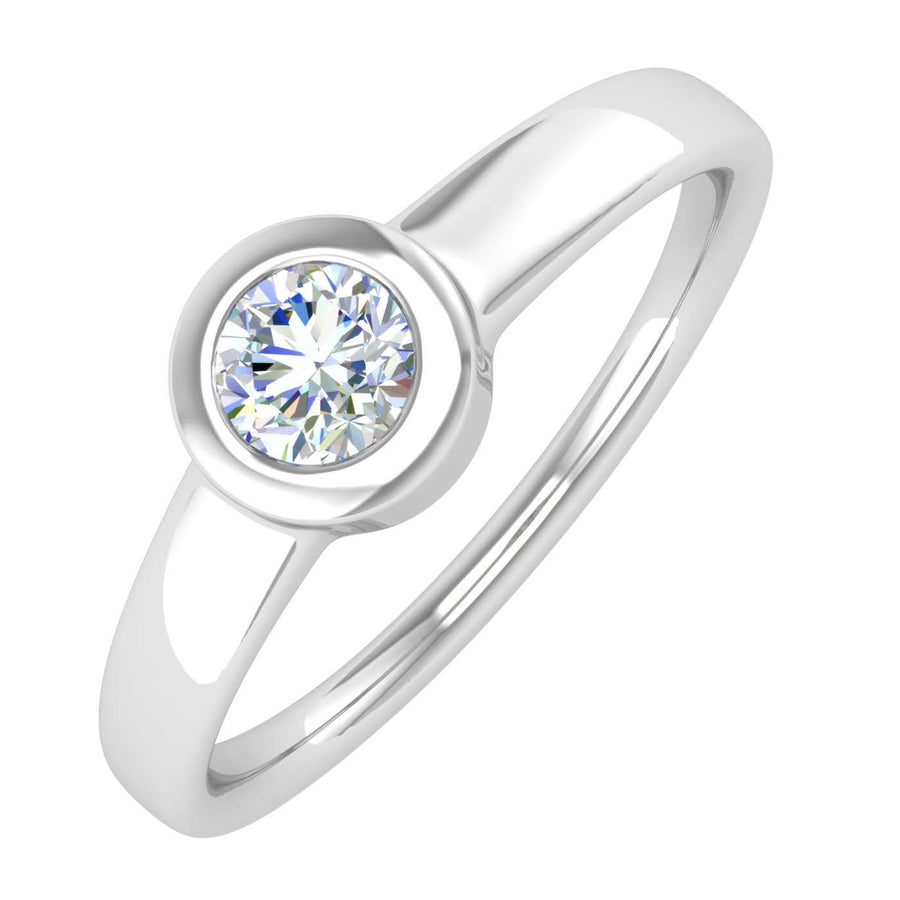 1/2 Carat Bezel Set Diamond Solitaire Engagement Ring in Gold