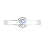 1/2 Carat Bezel Set Diamond Solitaire Engagement Ring in Gold - IGI Certified