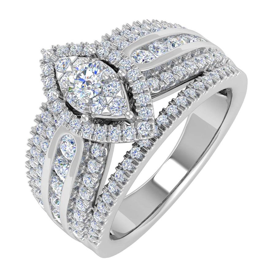 1 Carat Diamond Engagement Ring Band in Gold - IGI Certified