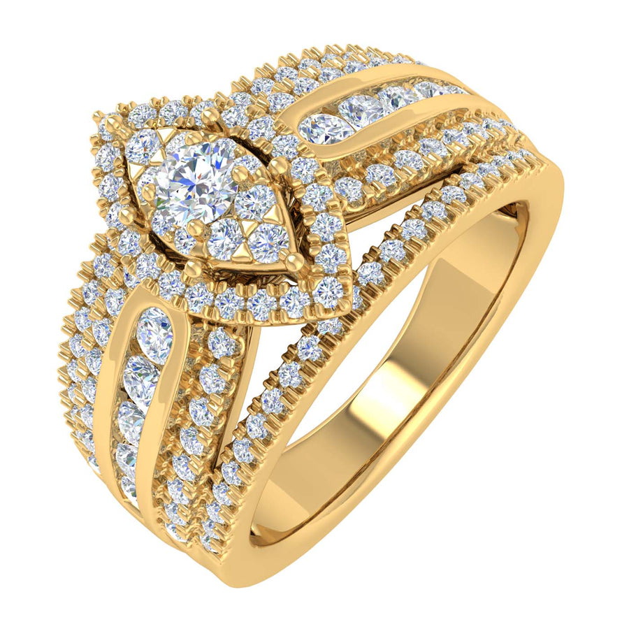 1 Carat Diamond Engagement Ring Band in Gold
