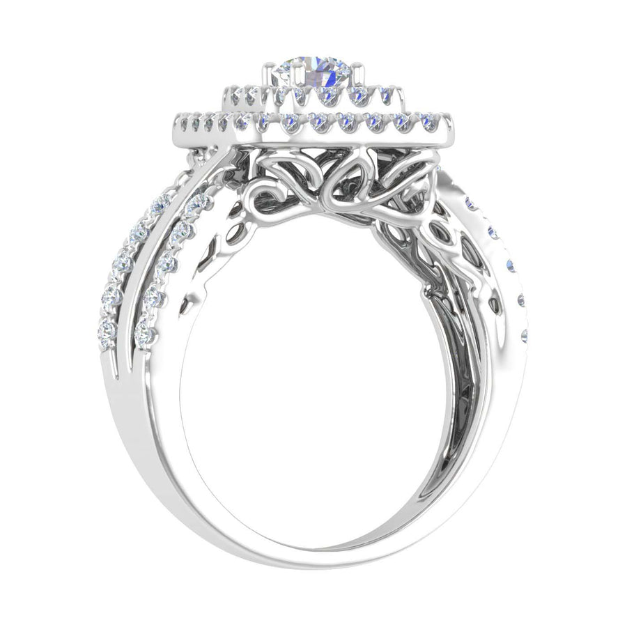 1 Carat Diamond Cushion Shape Engagement Ring Band in Gold - IGI Certified
