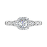 3/4 Carat Cushion cut Diamond Engagement Ring in Gold